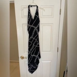 David Meister chain print dress. Size 12. rouch sides. Halter.
